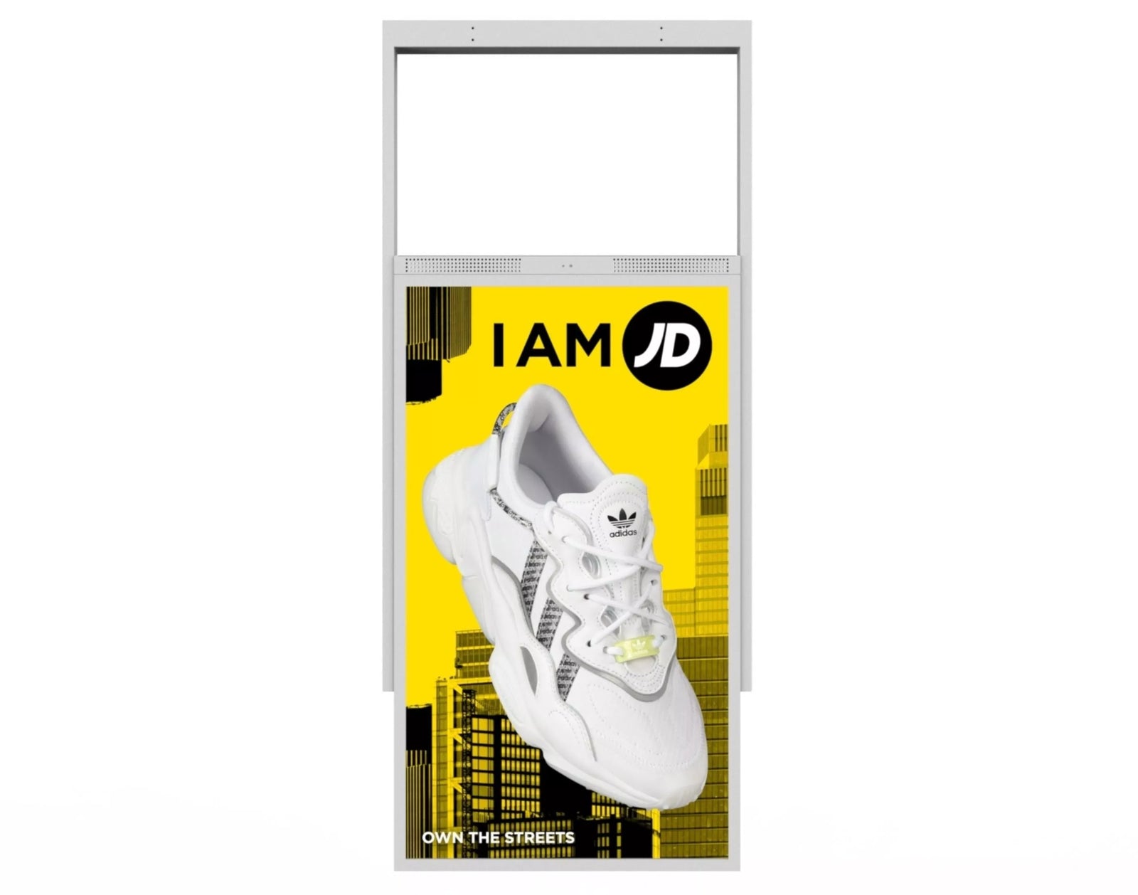 Moove 49" White Double-Sided Ultra High Brightness Digital Display | 3500 cd/m² Ceiling Hanging Signage High Brightness Digital Signage ScreenMoove