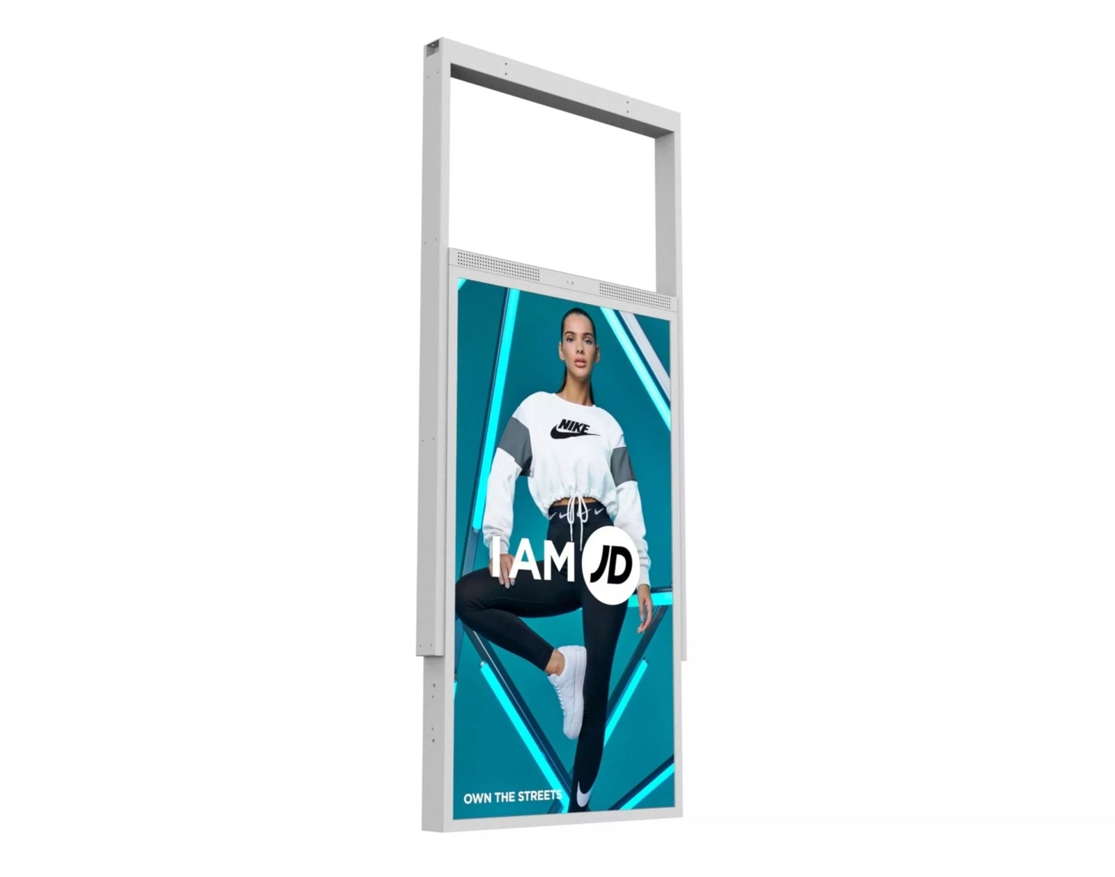 Moove 49" White Double-Sided Ultra High Brightness Digital Display | 3500 cd/m² Ceiling Hanging Signage High Brightness Digital Signage ScreenMoove