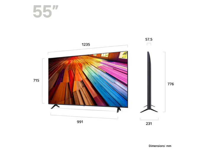 LG 55UT80006LA.AEK 55" 4K Ultra HD WebOS 24 Smart TV Commercial TV LG