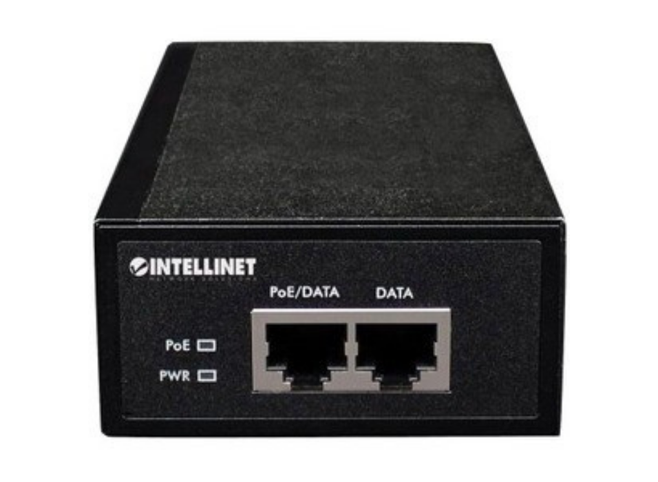 Intellinet Gigabit High-Power PoE+ Injector, 1 x 30 W, IEEE 802.3at/af Power over Ethernet (PoE+/PoE) (UK Power Cord) | 560566-UK