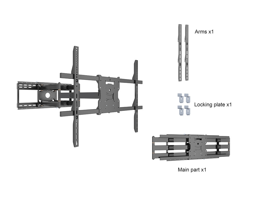 Multibrackets 65" - 110" M Universal Long Reach Arm 980mm SD Dual | 7350105215605 Wall Mount Bracket Multibrackets