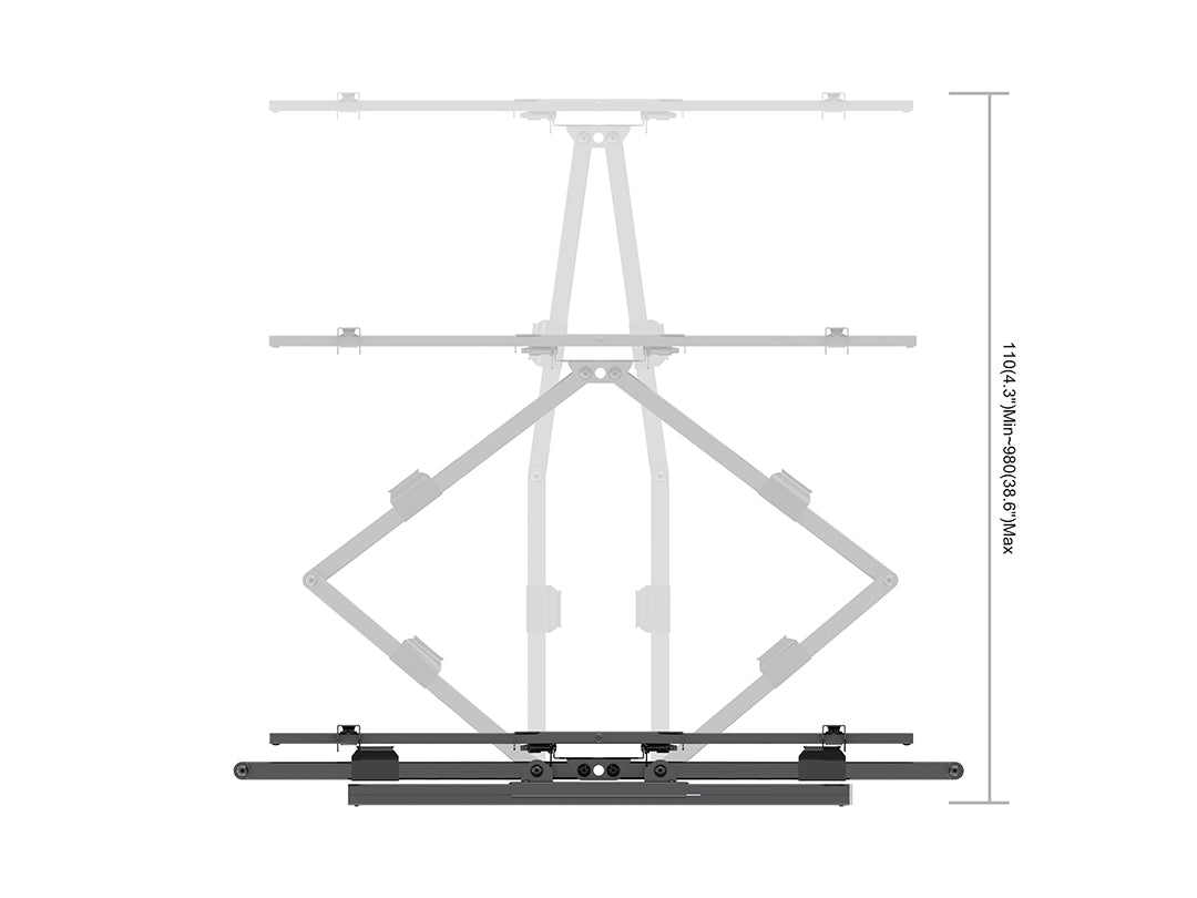 Multibrackets 65" - 110" M Universal Long Reach Arm 980mm SD Dual | 7350105215605 Wall Mount Bracket Multibrackets