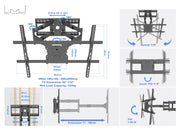 Multibrackets 65" - 110" M Universal Long Reach Arm 980mm SD Dual | 7350105215605 Wall Mount Bracket Multibrackets
