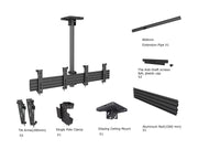 Multibrackets 0.8m Tilt 27"-32" Pro Series Menu Board Ceiling Mount For 2 Screens Ceiling Mount Bracket Multibrackets