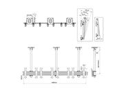Multibrackets 0.8m Tilt 27"-32" Pro Series Menu Board Ceiling Mount For 4 Screen Ceiling Mount Bracket Multibrackets