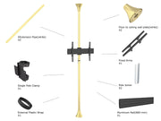 Multibrackets MBFC1U Brass M Floor to Ceiling Mount Pro - Up to 40"-65" Screen Floor to Ceiling Display Mount Multibrackets