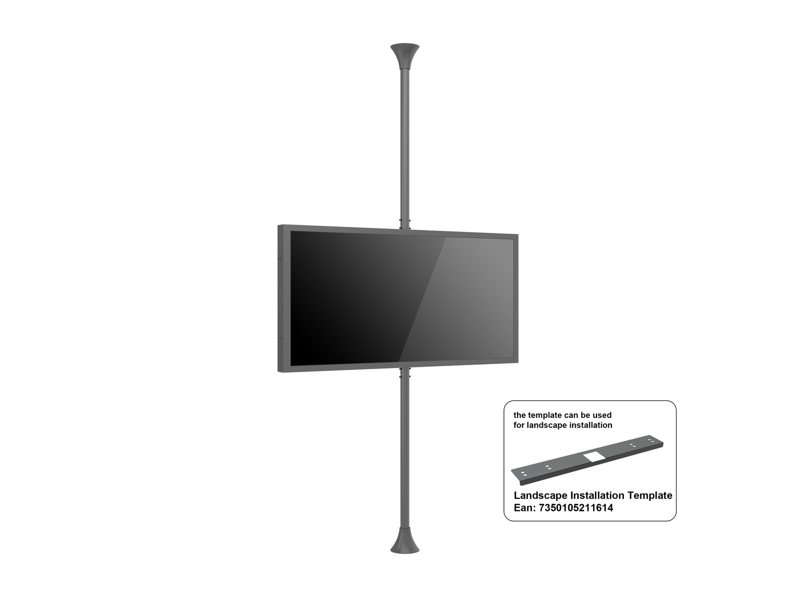 Multibrackets M Pro Series Enclosure 65" Floor to Ceiling Medium Black Signage Display Enclosures Multibrackets