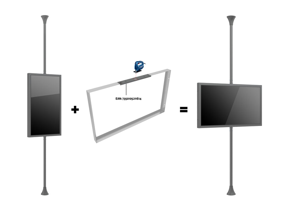 Multibrackets M Pro Series Enclosure 65" Floor to Ceiling Medium Black Signage Display Enclosures Multibrackets