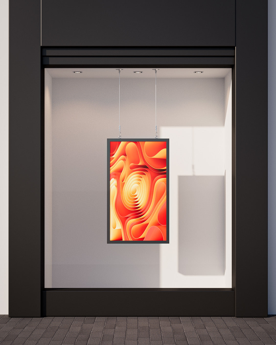 Multibrackets M Pro Series Enclosure 65" Floor to Ceiling Medium Black Signage Display Enclosures Multibrackets