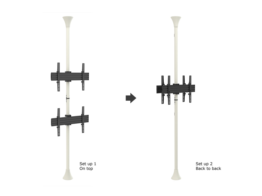 Multibrackets MBFC2U White M Floor to Ceiling Mount Pro - Up to 40"-65" Screen Floor to Ceiling Display Mount Multibrackets