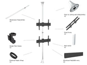Multibrackets MBFC2U Chrome M Floor to Ceiling Mount Pro - Up to 40"-65" Screen Floor to Ceiling Display Mount Multibrackets