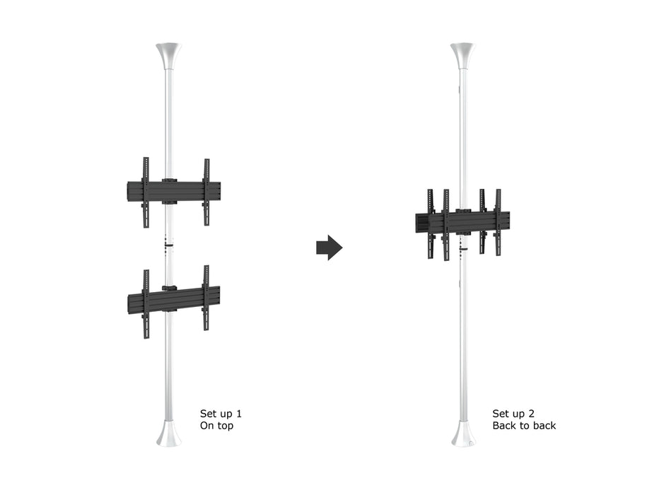 Multibrackets MBFC2U Chrome M Floor to Ceiling Mount Pro - Up to 40"-65" Screen