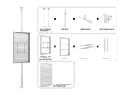 Multibrackets M Pro Series Enclosure 65" Floor to Ceiling Medium White Signage Display Enclosures Multibrackets