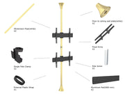 Multibrackets MBFC2U Brass M Floor to Ceiling Mount Pro - Up to 40"-65" Screen Floor to Ceiling Display Mount Multibrackets