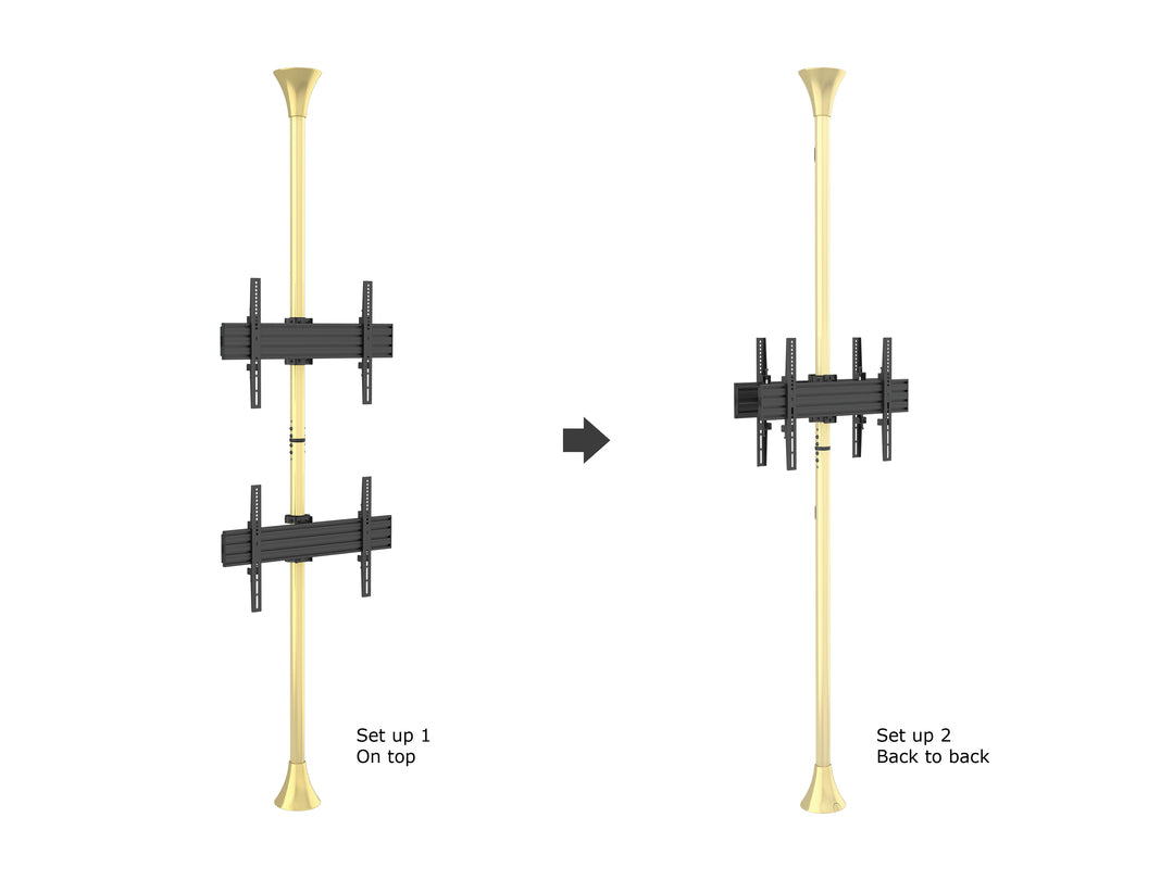 Multibrackets MBFC2U Brass M Floor to Ceiling Mount Pro - Up to 40"-65" Screen Floor to Ceiling Display Mount Multibrackets