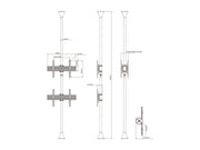 Multibrackets MBFC2U Brass M Floor to Ceiling Mount Pro - Up to 40"-65" Screen Floor to Ceiling Display Mount Multibrackets