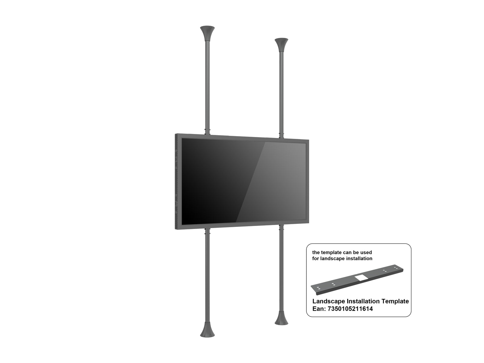 Multibrackets M Pro Series Enclosure 75" Floor to Ceiling Large Black Signage Display Enclosures Multibrackets