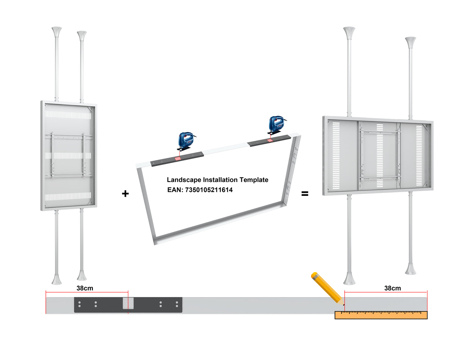 Multibrackets M Pro Series Enclosure 75" Floor to Ceiling Large White Signage Display Enclosures Multibrackets