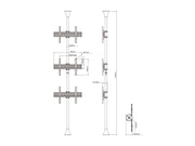 Multibrackets MBFC3U Chrome M Floor to Ceiling Mount Pro - Up to 40"-65" Screen Floor to Ceiling Display Mount Multibrackets