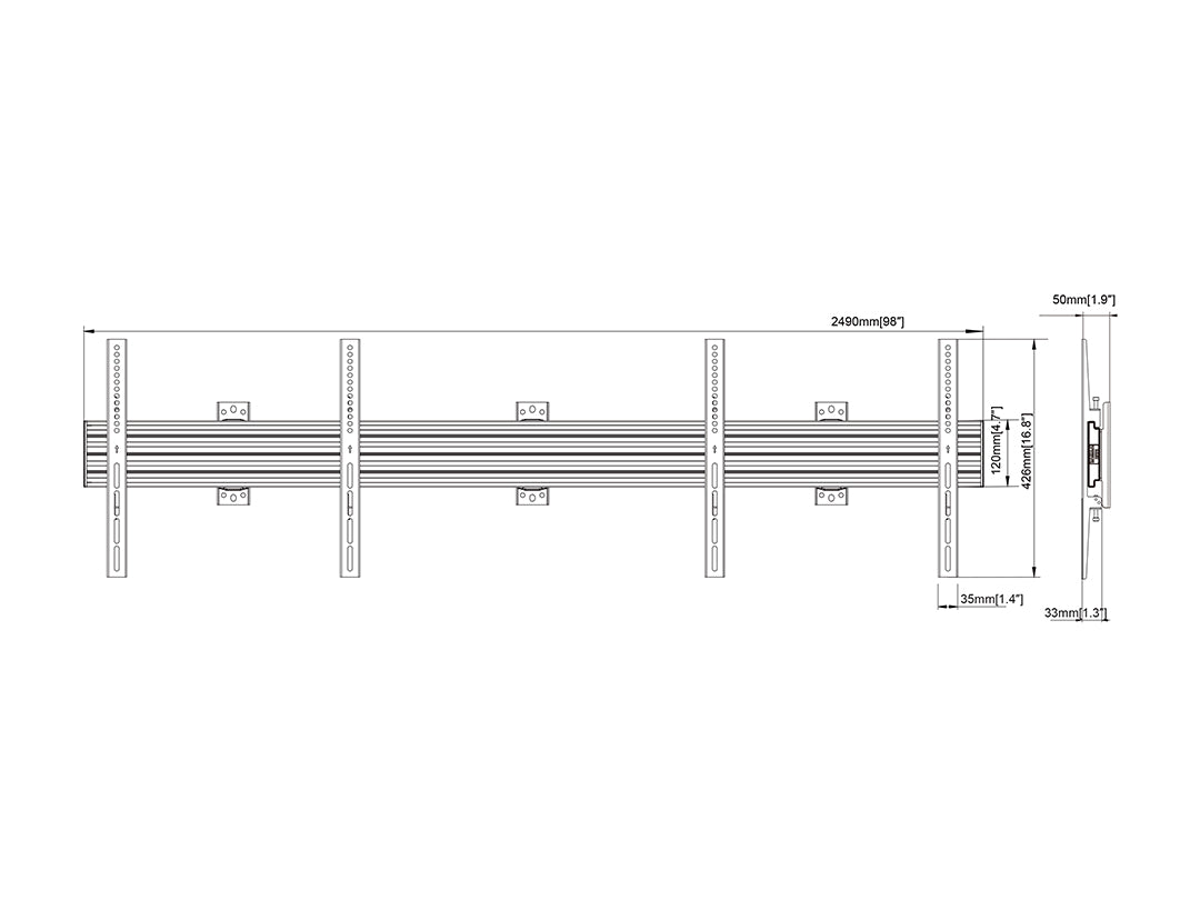 Multibrackets MBW2UHD Fixed M Wallmount Pro - (65"-75") Wall Mount Bracket Multibrackets