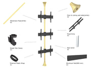 Multibrackets MBFC3U Brass M Floor to Ceiling Mount Pro - Up to 40"-65" Screen Floor to Ceiling Display Mount Multibrackets