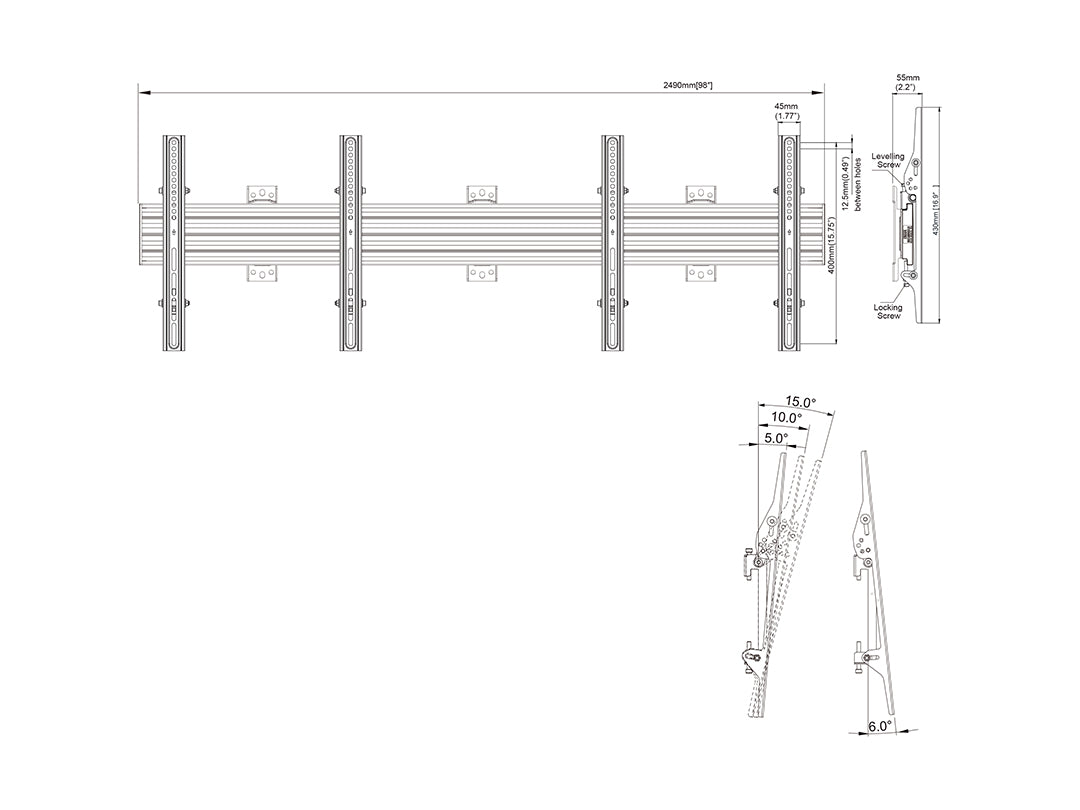 Multibrackets MBW2UHD Tilt M Wallmount Pro - (65"-75") Wall Mount Bracket Multibrackets
