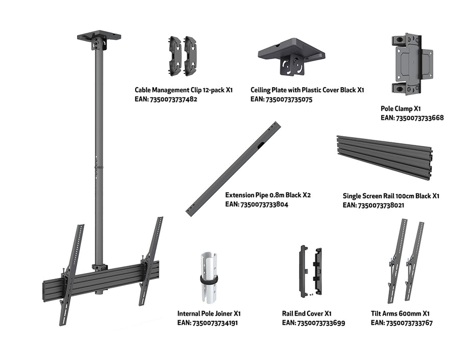 Multibrackets MB5778/MBC1UHD Display Ceiling Mount Pro