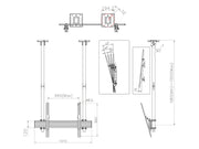 Multibrackets 40"-100" - 1.5m Pole Heavy Duty Display Ceiling Mount Pro Ceiling Mount Bracket Multibrackets