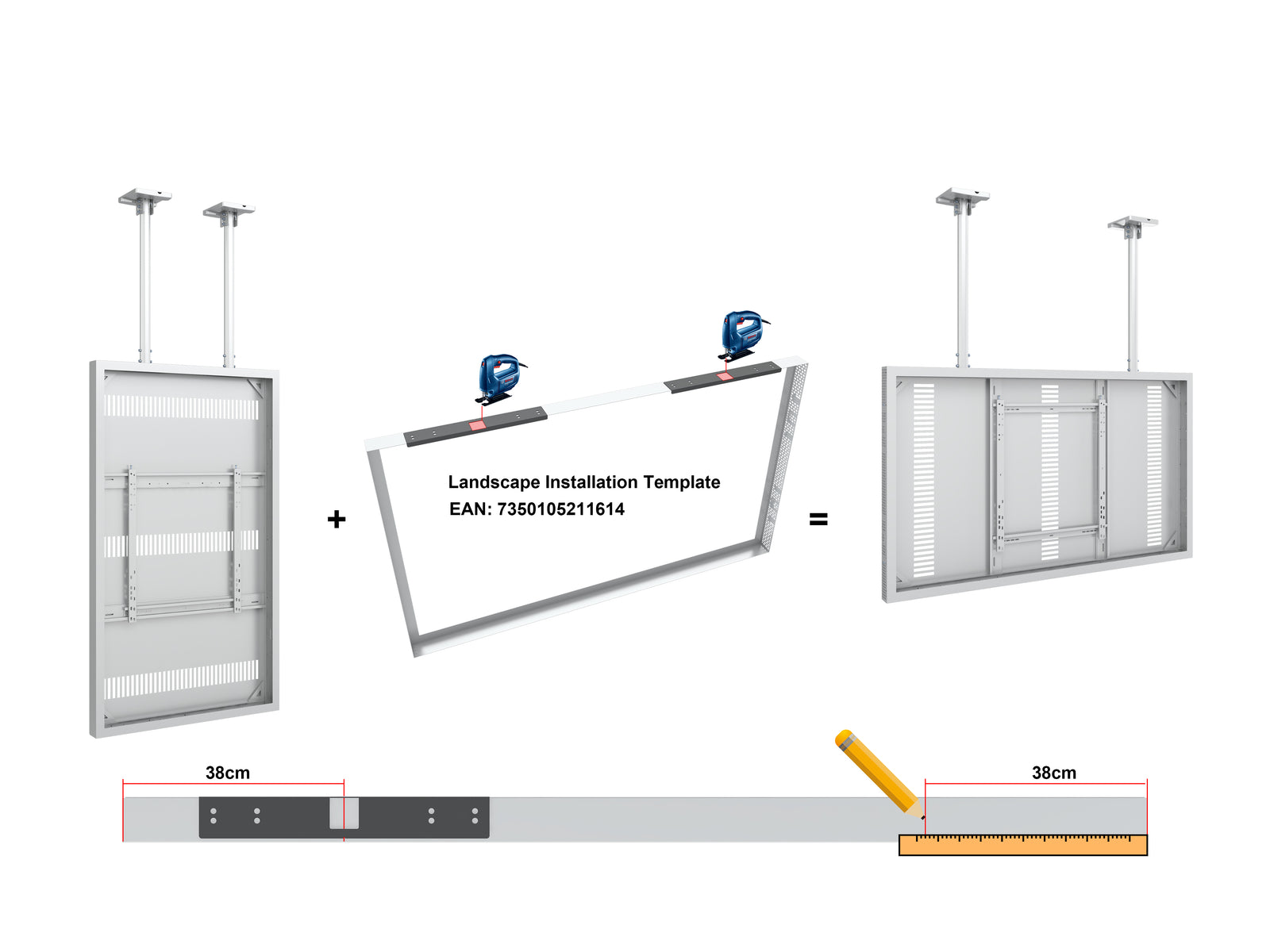 Multibrackets M Pro Series Enclosure 75" Ceiling Large White Signage Display Enclosures Multibrackets