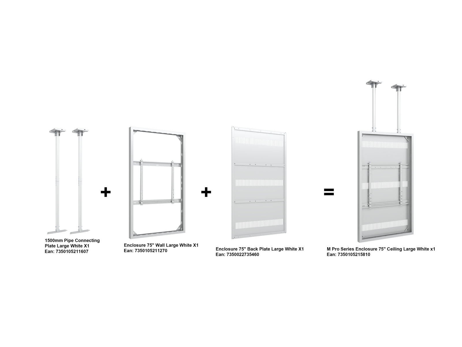 Multibrackets M Pro Series Enclosure 75" Ceiling Large White Signage Display Enclosures Multibrackets