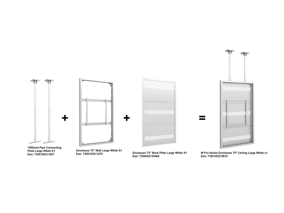 Multibrackets M Pro Series Enclosure 75" Ceiling Large White Signage Display Enclosures Multibrackets