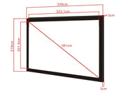 Multibrackets Framed Projection Screen Deluxe 150" 16:10 Matte White – Black Velvet Frame | 7350022735811