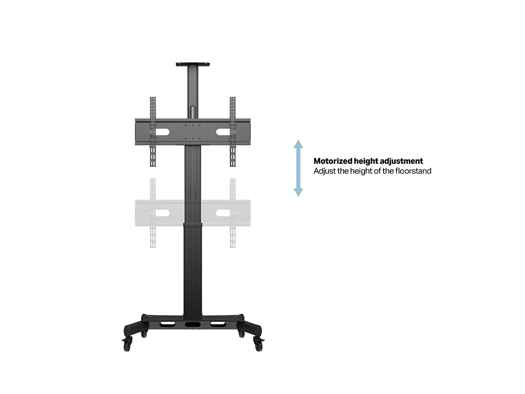 Multibrackets M Motorized Public Floorstand Single Pillar | For 32" - 75" Screens Motorised Trolley Multibrackets