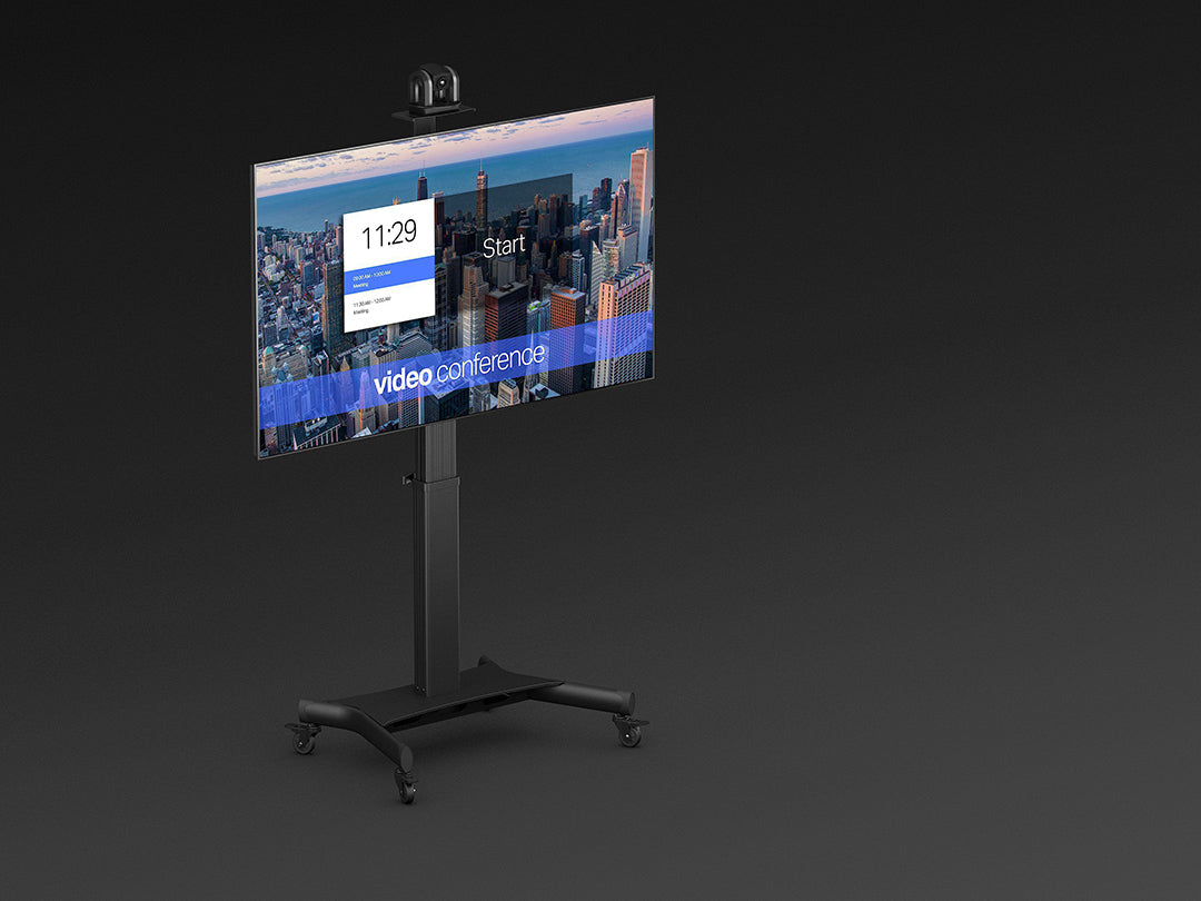 Multibrackets M Motorized Public Floorstand Single Pillar | For 32" - 75" Screens Motorised Trolley Multibrackets