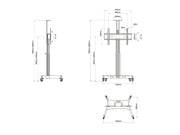 Multibrackets M Motorized Public Floorstand Single Pillar | For 32" - 75" Screens Motorised Trolley Multibrackets