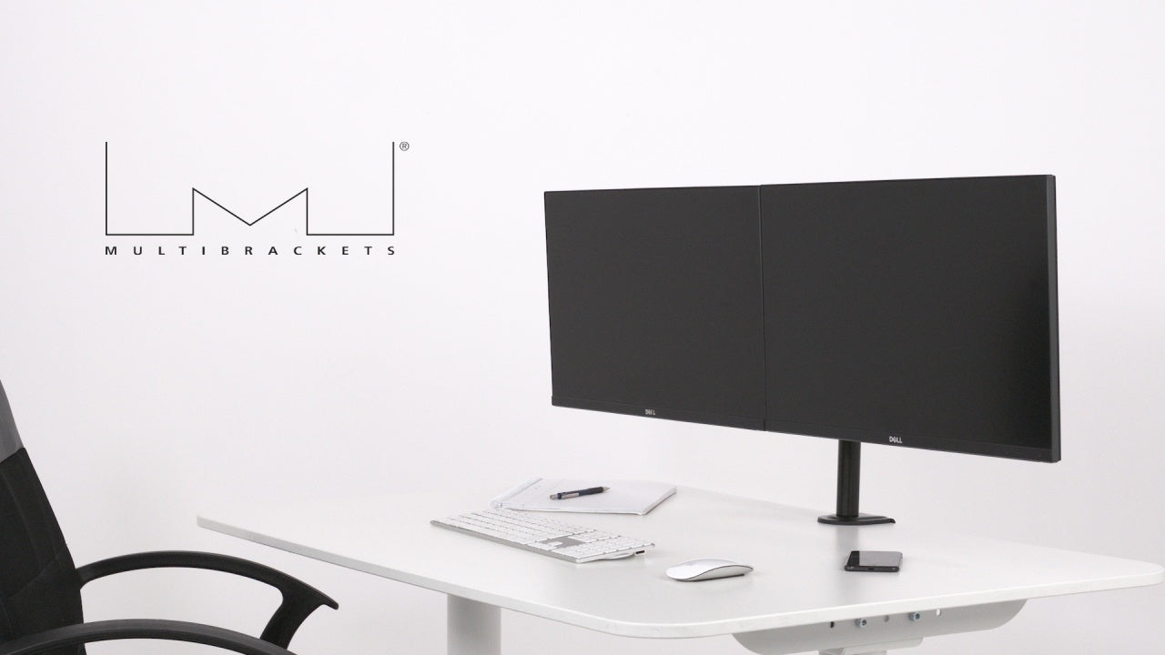 Multibrackets M VESA Deskmount Officeline Dual Black | For 15" - 30" Screens Monitor Arm Desk Mount Multibrackets