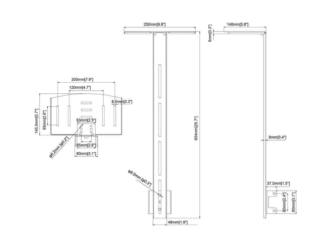 Multibrackets M Pro Series Camera Shelf Column Mounting Accessory Multibrackets