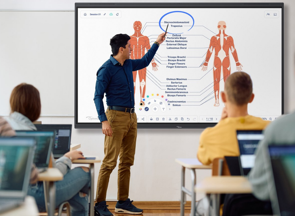 Optoma 5863RK 86" 4K Ultra HD Interactive Flat Panel Display Interactive Touchscreen Display Optoma