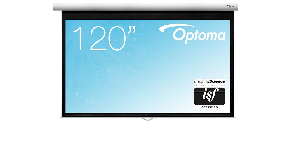 Optoma DS-9120MGA Manual Pull Down Projector Screen - 16:9 Ratio 265.6 x 149.4cm
