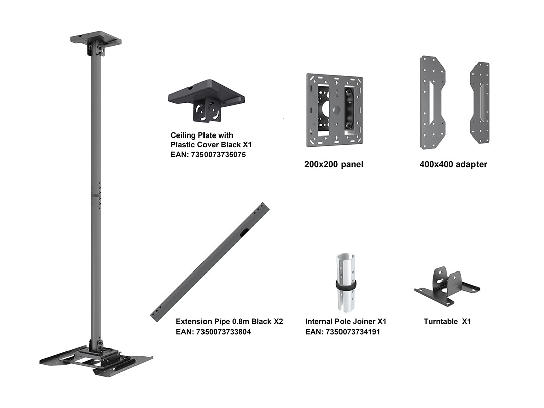 Multibrackets Display Ceiling Mount Pro Face Down - 200/300/400 Ceiling Mount Bracket Multibrackets