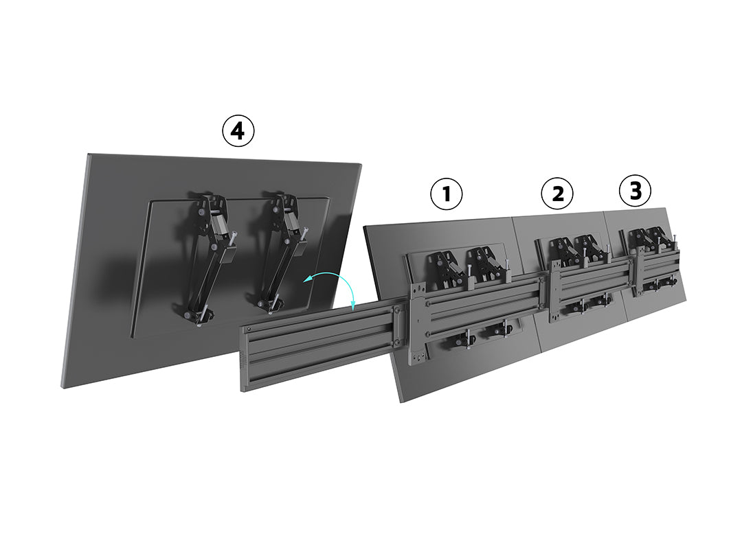 Multibrackets MBW4U Tilt 27" - 32" Pro Series Menu Board Wall Bracket For 4 Screen Wall Mount Bracket Multibrackets