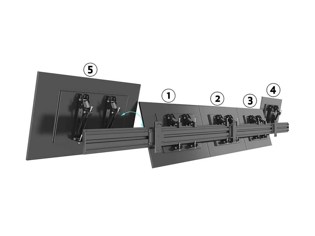 Multibrackets MBW5U Tilt 27" - 32" Pro Series Menu Board Wall Bracket For 5 Screens Wall Mount Bracket Multibrackets