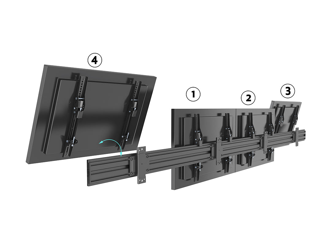 Multibrackets MBW4U Tilt 40"-65" Pro Series Wall Mount For 4 Screens Wall Mount Bracket Multibrackets