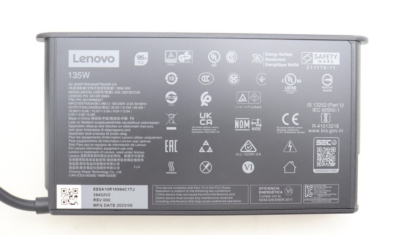 Lenovo 135W USB-C AC Adapter | 5A10W86327 Adapter / Converter Lenovo