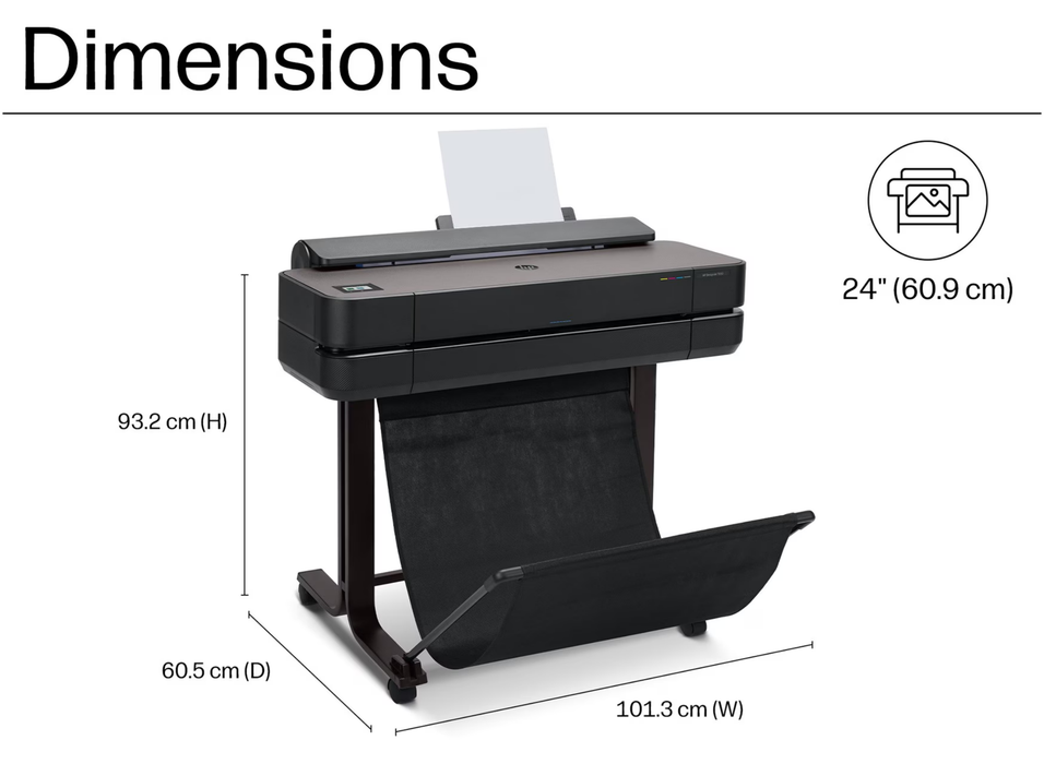 HP DesignJet T650 24" / A1 Large Format Plotter Printer | 5HB08D#B19 Large Format Printer HP