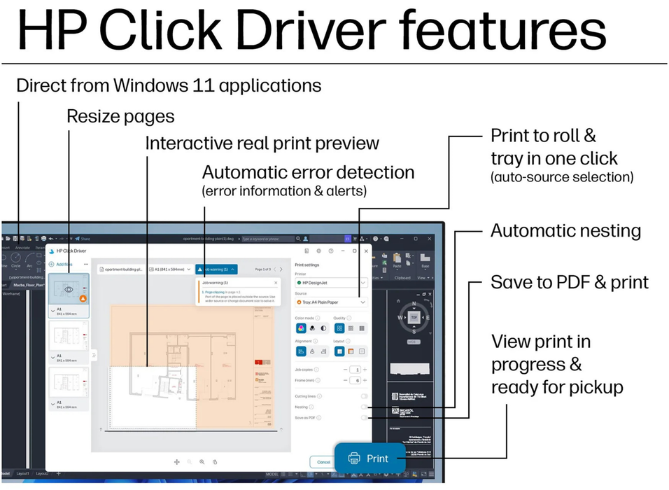 HP DesignJet T630 36" / A0 Large Format Plotter Printer | 5HB11D#B19 Large Format Printer HP