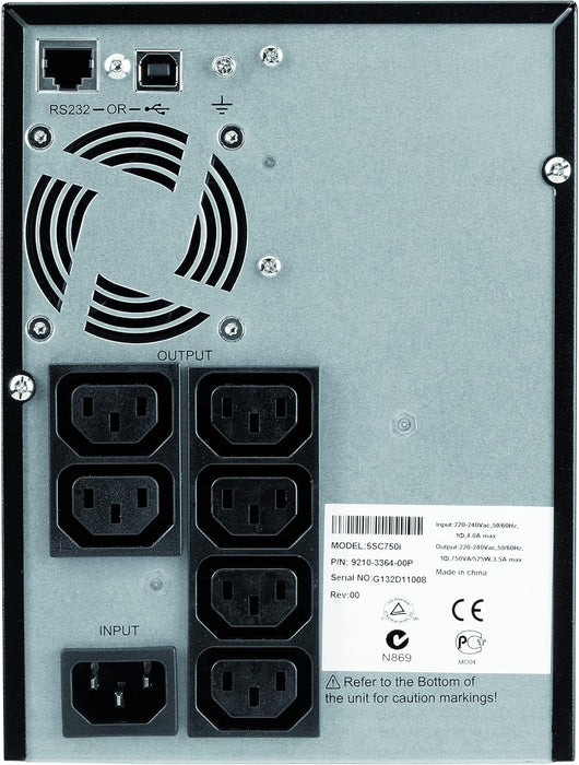 Eaton Uninterruptible Power Supply (UPS) Line-Interactive 0.75 kVA 525 W 6 AC Outlet(s) | 5SC750IBS