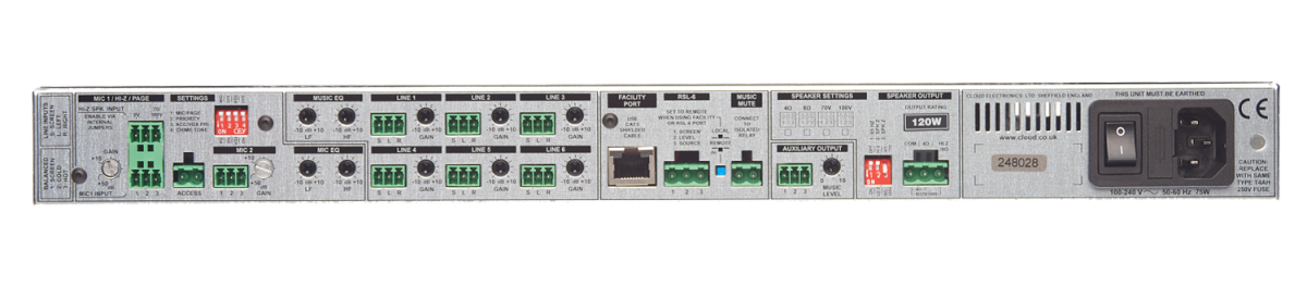 Cloud Electronics MPA120MK2 120W Integrated Mixer Amplifier Audio Amplifier Cloud Electronics