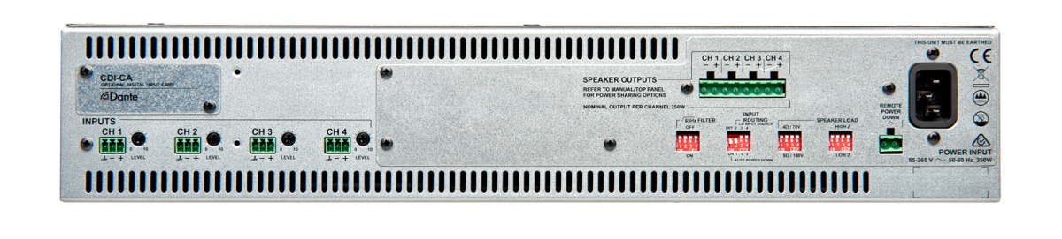 Cloud Electronics CA4250 4 Channel Amplifier 250w Per Output Channel Audio Amplifier Cloud Electronics