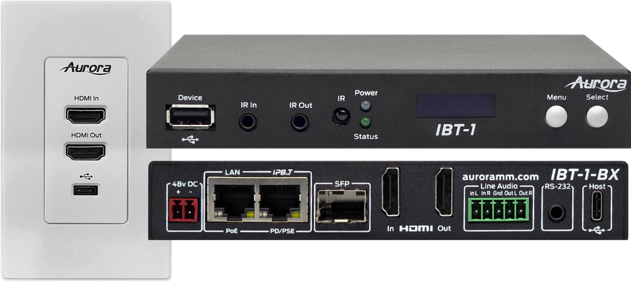 Aurora Multimedia IBT-1-WP1-W AV Distribution Wall Plate Wallplate Aurora